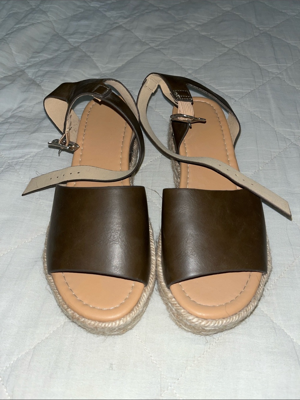 Women's Dark Brown Espadrille Ankle-Strap Sandals